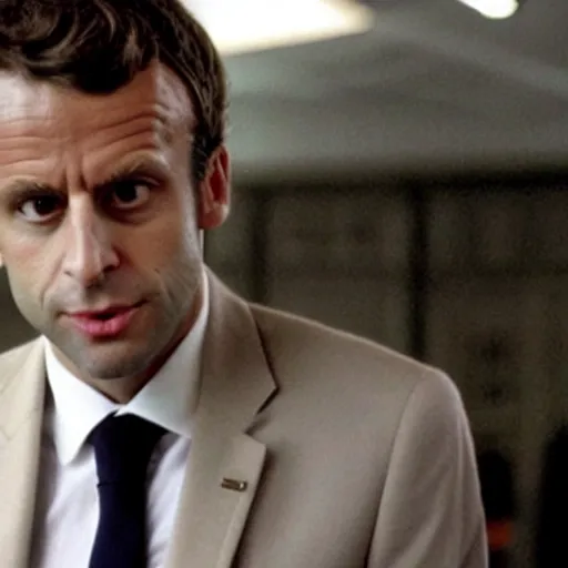 Prompt: Emmanuel Macron in Fight Club (1999)