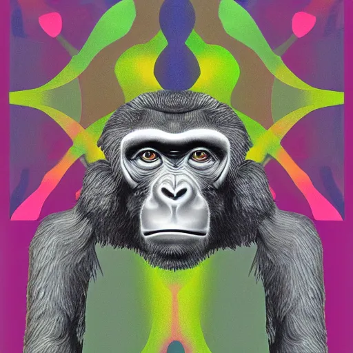 Image similar to stoned ape theory, psilocybin mushrooms, abstract, evolution