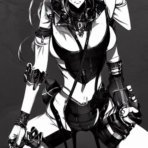 Image similar to ☠🦢 ☢ beautiful monster girl, yoji shinkawa