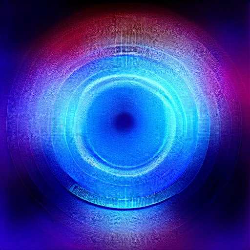 Image similar to a black hole at the center of a golden wireframe geometric structure, deep blue and dark cyan nebula background, highly detailed artwork