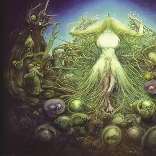 Prompt: The end of an organism, by Brian froud