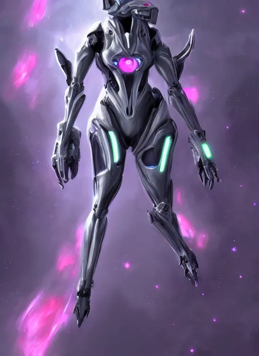 Image similar to cinematic shot, cosmic sized perfectly proportioned stunning beautiful hot female warframe, anthropomorphic robot female mecha dragon, silver, fuschia flesh, floating in empty space, nebula sized, holding a galaxy, epic proportions, epic size, epic scale, furry art, dragon art, giantess art, warframe fanart, furaffinity, deviantart