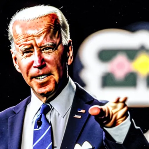 Image similar to Photograph of Joe Biden throwing his Gamecube controller after losing a game of Super Smash Bros. Melee