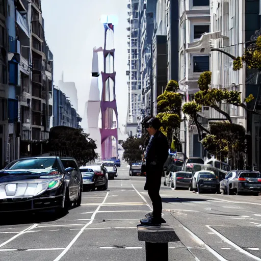 Image similar to Futuristic san francisco, XF IQ4, f/1.4, ISO 200, 1/160s, 8K, RAW, unedited, sharp focus, symmetrical balance, in-frame