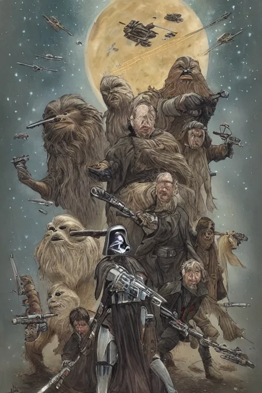 Prompt: star wars, by jean - baptiste monge