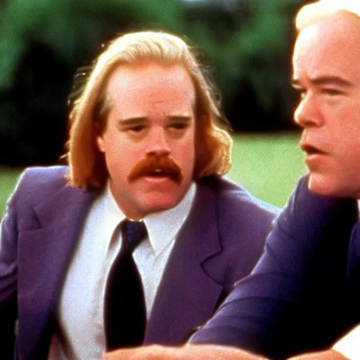 Image similar to philip seymour hoffman is joe biden, forest gump ( 1 9 9 2 ), cinematic shot