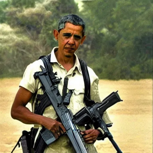 Image similar to Barack Obama as Rambo