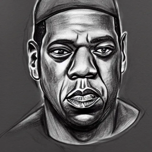 Prompt: jayz, dark ink sketch