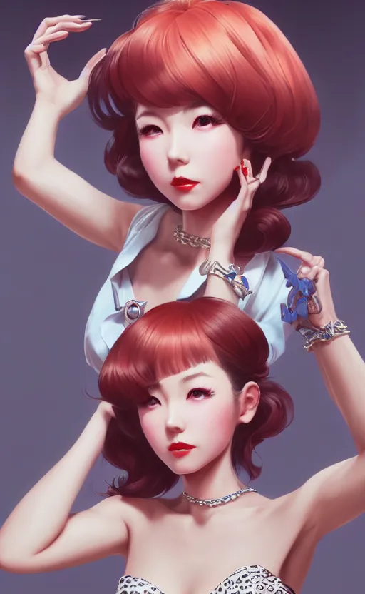 Prompt: a pin up and beautiful fashion charming dreamlke japanese girl with lv jewelry, character art, art by artgerm lau and wlop and and ilya kuvshinov and john singer sargent, hyperdetailed, 8 k realistic, symmetrical, frostbite 3 engine, cryengine, dof, trending on artstation, digital art