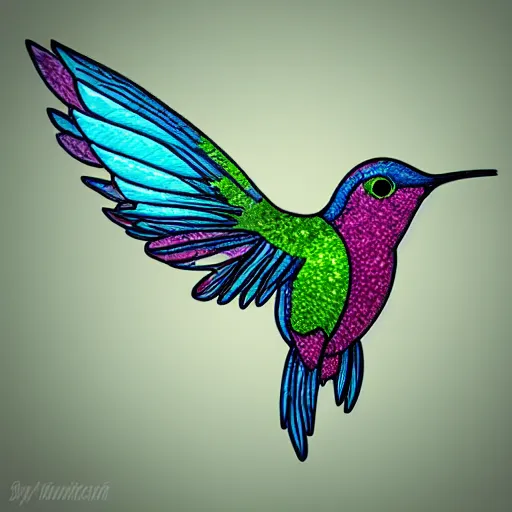 Prompt: cyberpunk hummingbird