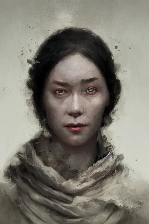 Image similar to a fancy portrait of a blind women with white eyes by greg rutkowski, sung choi, mitchell mohrhauser, maciej kuciara, johnson ting, maxim verehin, peter konig, 8 k photorealistic, cinematic lighting, hd, high details, dramatic, atmosphereric, trending on artstation