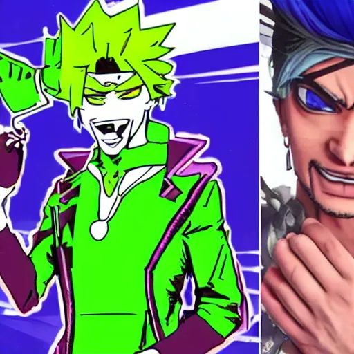 Image similar to jacksepticeye in jojo's bizarre adventure