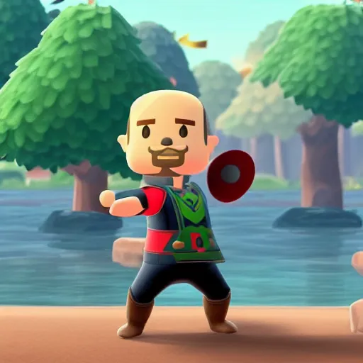 Image similar to Film still of Thor, from Animal Crossing: New Horizons (2020 video game)