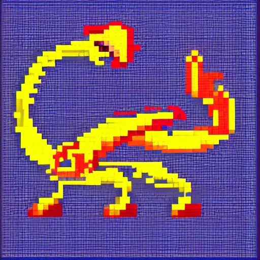 Prompt: a majestic dragon, hd, high quality pixel art