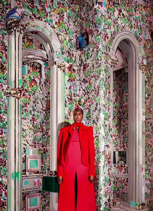 Prompt: a beautiful girl in a gucci x yeezy collab outfit is creating a new city, mini magic city, hidden doors, magical details, high detail, 8 k, perfect faces, photographed by maurizio cattelan and pierpaolo ferrari with the art direction of micol talso for toiletpaper creative magazine