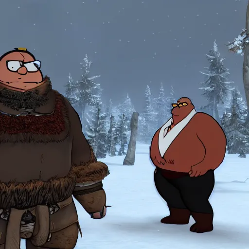 Image similar to Peter Griffin in Skyrim