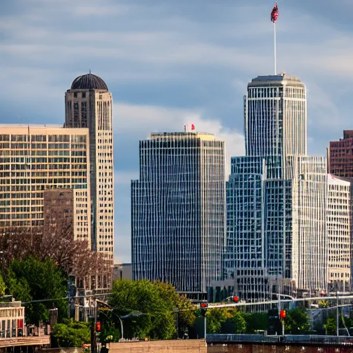 Prompt: madison wisconsin capital attacked by godzilla ( eos 5 ds r, iso 1 0 0, f / 8, 1 / 1 2 5, 8 4 mm, postprocessed, bokeh )