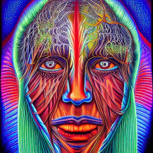 Prompt: transcendent being by alex grey