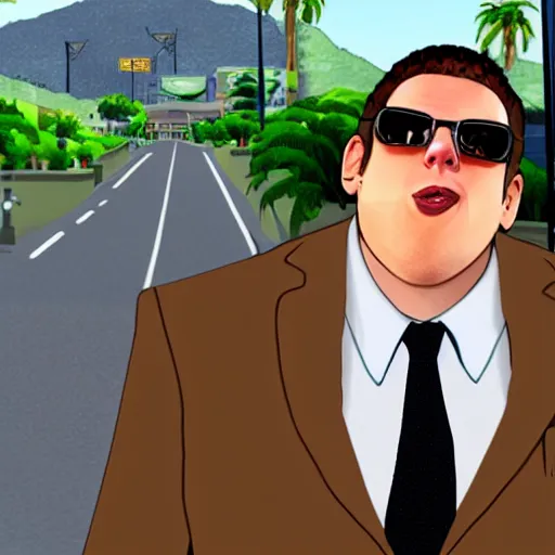 Image similar to jonah hill as a gta san andres character