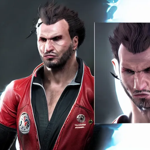 Image similar to bakir izetbegovic as tekken 7 character, unreal engine