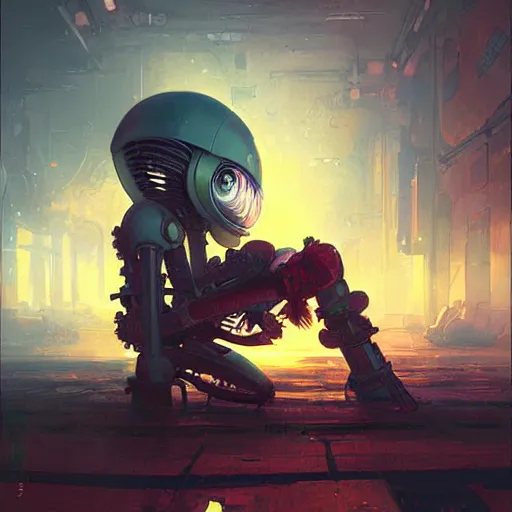 Image similar to alien robot luffy, thief, photography, by isaac asimov and marc simonetti by greg rutkowski, by wlop