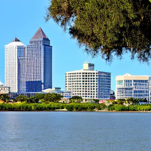 Prompt: A photograph of the Tampa skyline