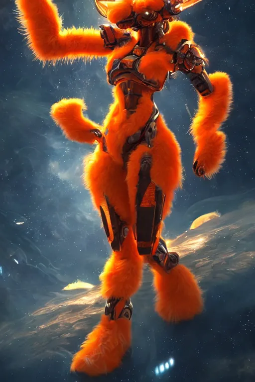 Prompt: galactic hyperdetailed elegant beautiful stunning giantess anthropomorphic fluffy mecha sexy hot female dragon goddess, orange fluffy spines, orange metal ears, fluffy belly, orange body, orange skin, bigger than galaxy, epic proportions, epic scale, epic size, warframe destiny fanart, furry, dragon art, goddess, giantess, furaffinity, octane render