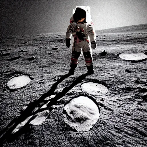 Image similar to michael jackson moonwalking on the moon, creative photo manipulation, photoshop