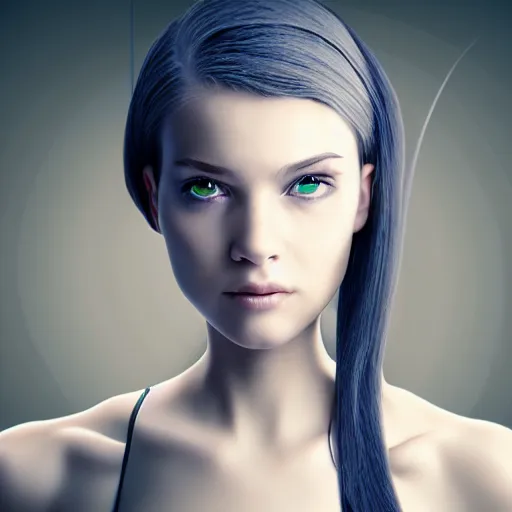 Image similar to young lady cyborg, bioorganic concept, beautiful face
