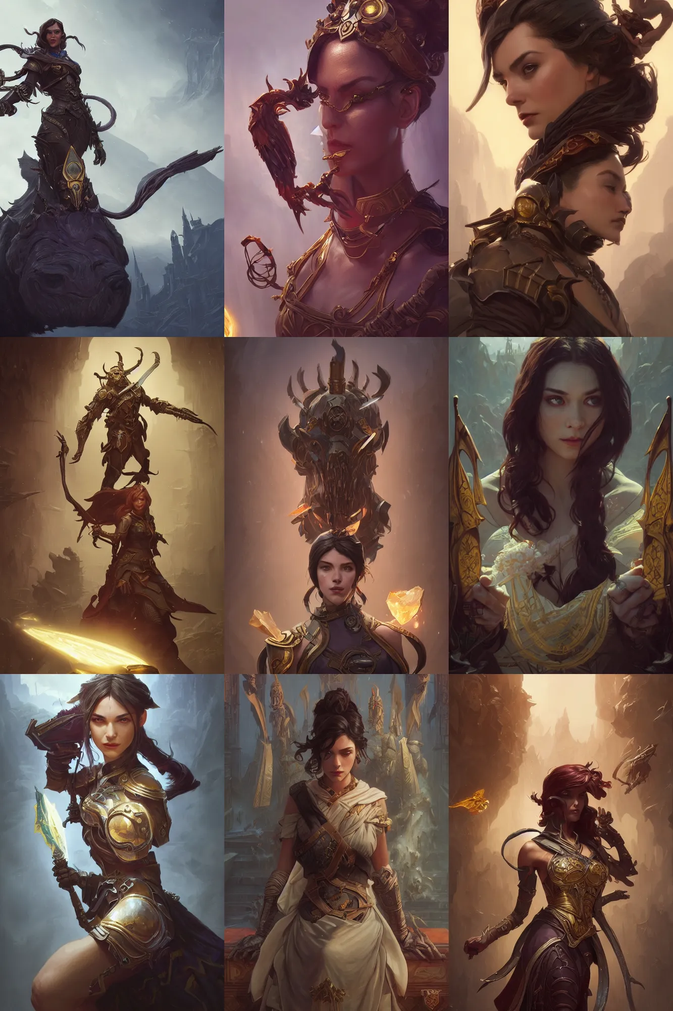 Prompt: cinematic stills from various movies, deep focus, d & d, fantasy, intricate, elegant, highly detailed, digital painting, artstation, concept art, matte, sharp focus, illustration, hearthstone, dishonored, world of warcraft, art by artgerm and greg rutkowski and alphonse mucha