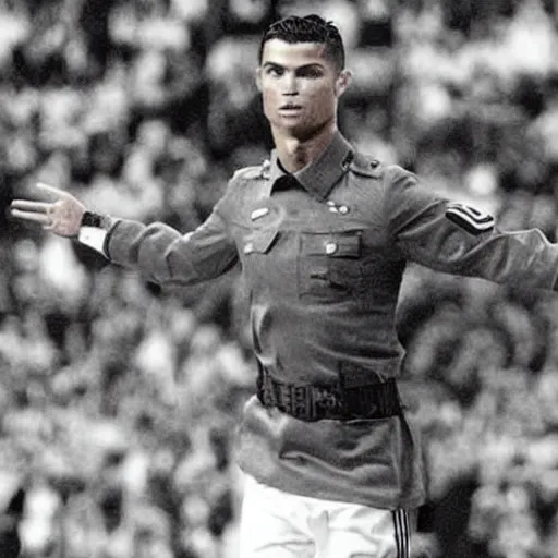 Image similar to cristiano ronaldo wearing a nazi uniform