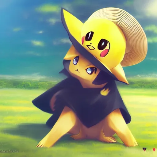 Image similar to Pichu wearing a straw hat by WLOP, Pokemon, anime