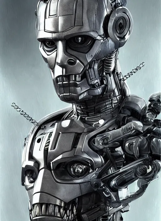 Image similar to portrait of willem dafoe as tinman, cyborg, borg, android, strogg, face of a man, robocop, cable, victor stone, ultron, terminator, machine, flesh, quake, doom demon, wolfenstein, monster, symmetry, symmetrical, concept art by ruan jia and greg rutkowski