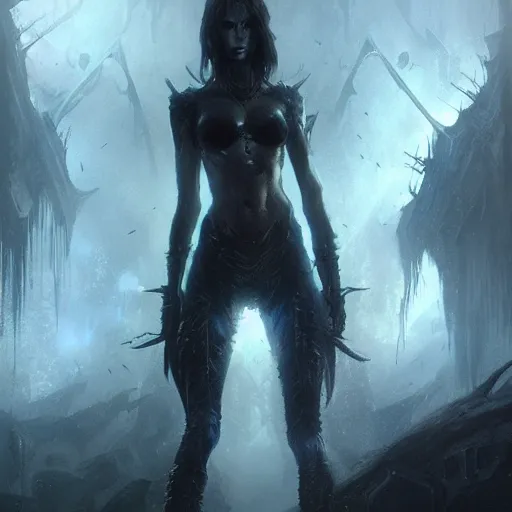 Image similar to underworld, darkwave, darksynth, concept art, sharp, digital matte painting, art by luis royo, greg rutkowski, wlop, dramatic lighting, trending on artstation