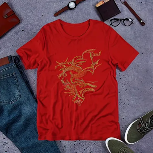 Image similar to china red dragon mark on tshirt