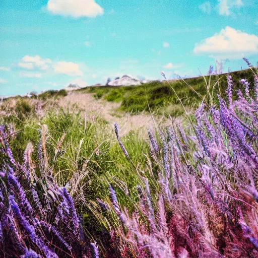 Image similar to a ultra high definition pastel coloured photograph from a holiday photo album. 5 0 mm, depicting public viewpoints from areas of outstanding natural beauty in an alien world with pale pastel coloured flora. no artefacts. highly detailed.