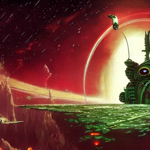 Image similar to the world destroyer big chungus, evil, glowing red eyes, hyper realistic, fantasy art, in the style of chris foss and alan lee, intricate, hyper detailed, smooth