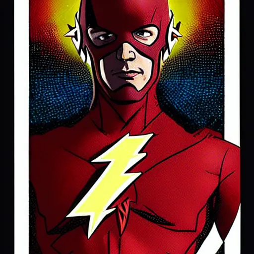 Image similar to cover art of the flash as a tarot card