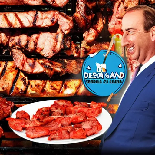 Image similar to grilled meat with the shape of saul goodman