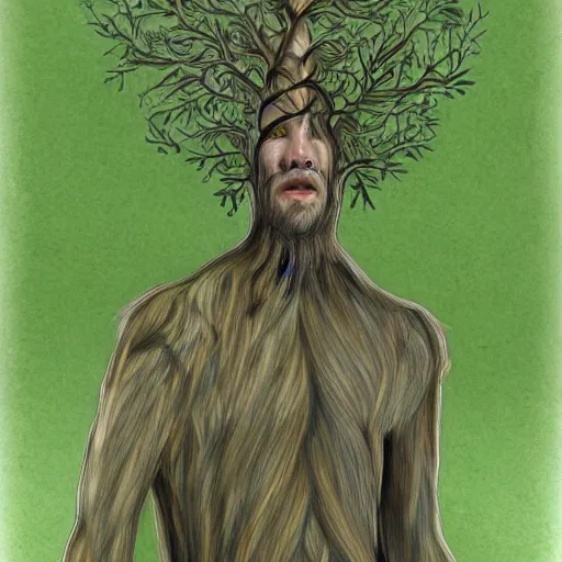 Prompt: a man dressed as a tree,digital art,detailed,realistic