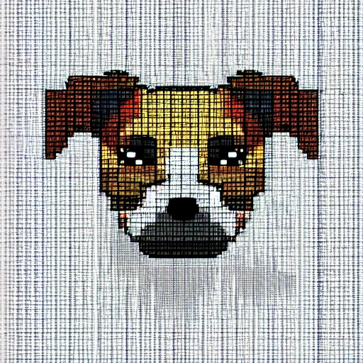 Image similar to pixel art for a dog