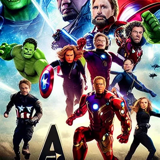 Image similar to Avengers poster but with chimpanzees