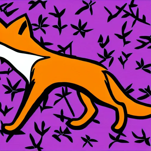 Image similar to fox running through the woods, pop art, high definition