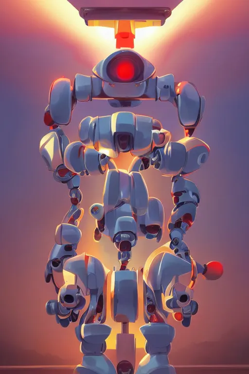 Image similar to metabots medabots medarotto medarot robot minimalist comics, behance hd by jesper ejsing, by rhads, makoto shinkai and lois van baarle, ilya kuvshinov, rossdraws global illumination ray tracing hdr radiating a glowing aura