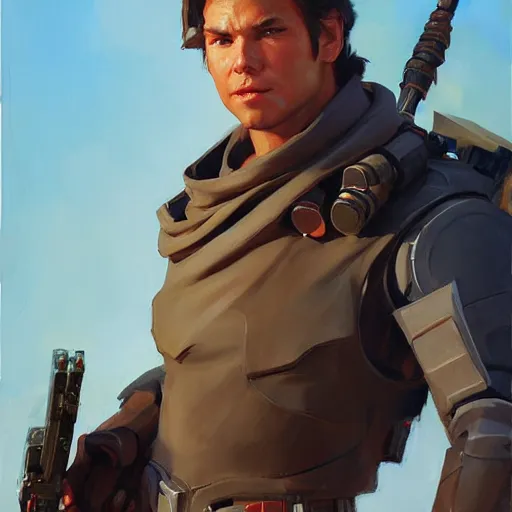 Prompt: greg manchess portrait painting of armored han solo as overwatch character, medium shot, asymmetrical, profile picture, organic painting, sunny day, matte painting, bold shapes, hard edges, street art, trending on artstation, by huang guangjian and gil elvgren and sachin teng