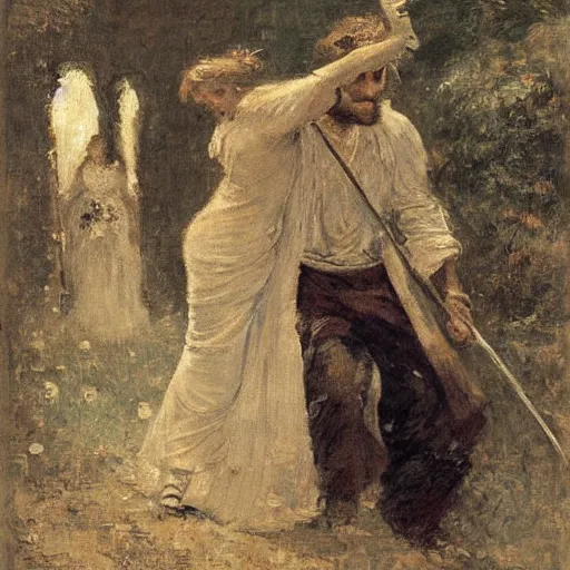 Image similar to man and woman escaping a dungeon by alfred stevens