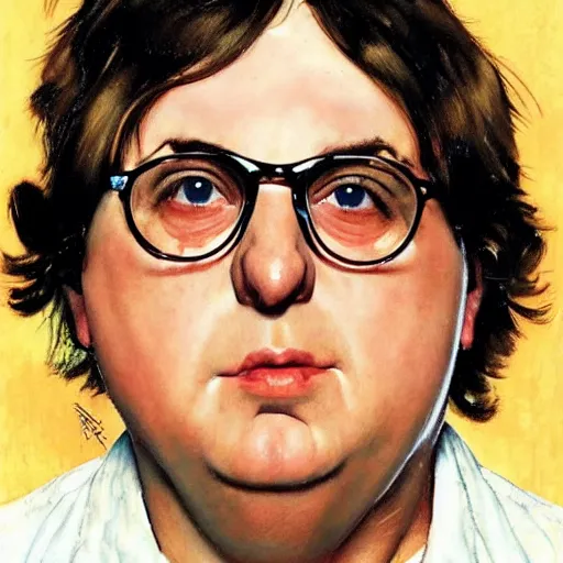 Image similar to andy milonakis portrait art by norman rockwell