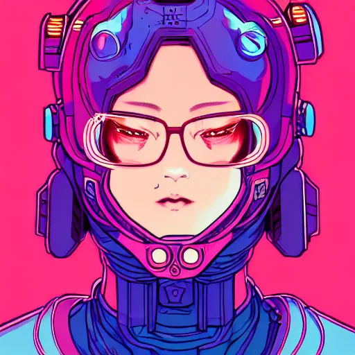 Image similar to portrait painting of cyberpunk chuu kpop cheerful smiling mercenary, sharp focus, award - winning, trending on artstation, masterpiece, highly detailed, intricate. art by josan gonzales and moebius and deathburger