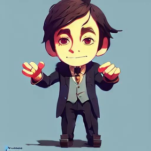 Image similar to chibi saul goodman :: studio ghibli, beeple and James Gilleard and Justin Gerard :: ornate, dynamic, particulate, rich colors, intricate, elegant, highly detailed, centered, artstation, smooth, sharp focus, octane render, 3d