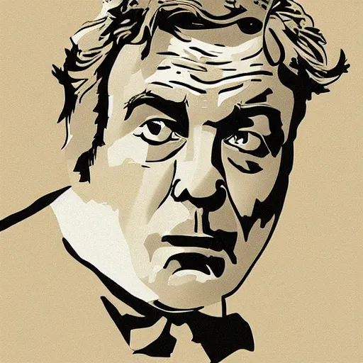 Image similar to Columbo, digital art, minimalist